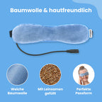 Beheizbare Augenmaske MediMask aus weicher Baumwolle mit Leinsamenfüllung