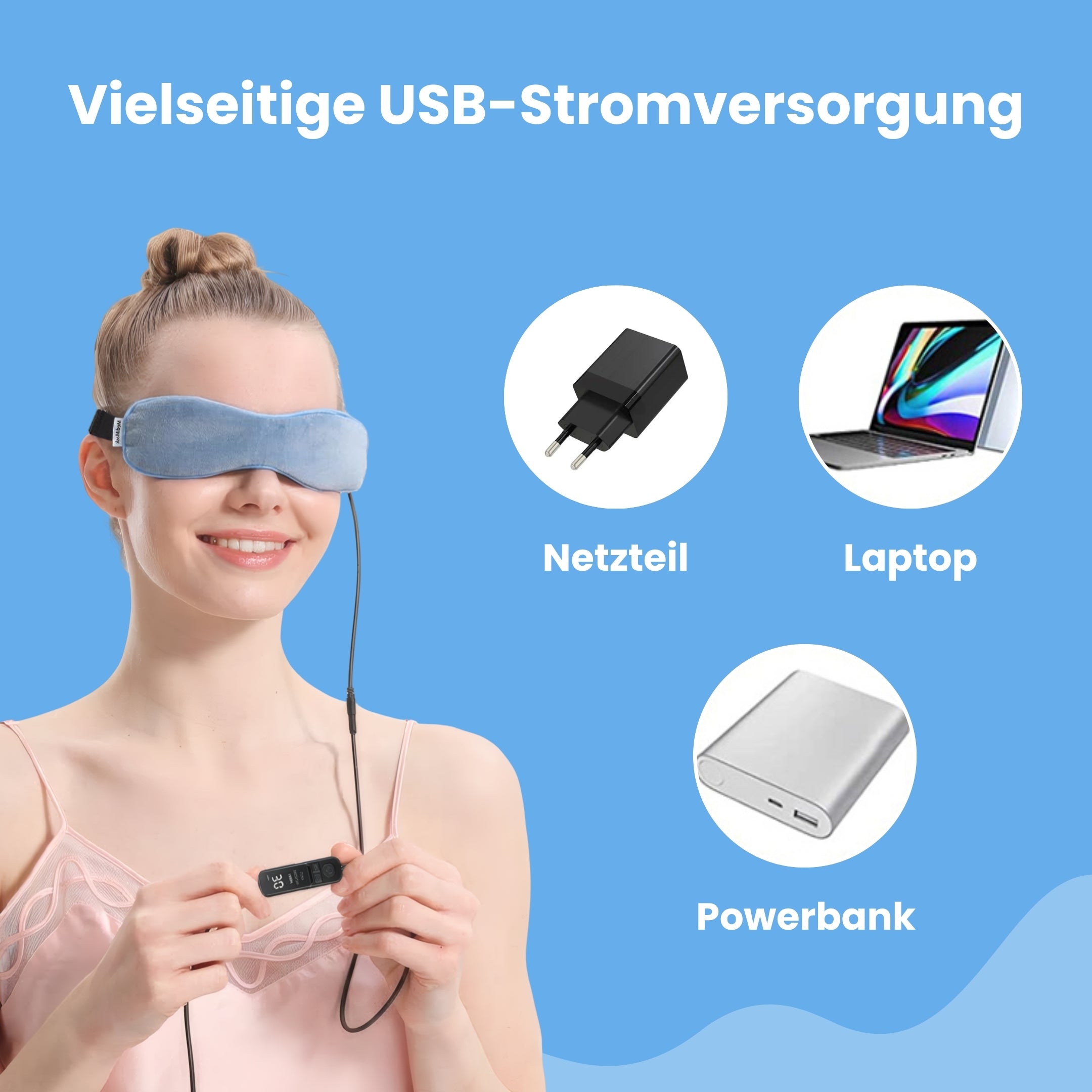 MediMask mit Stromversorgung über Netzteil, Laptop oder Powerbank