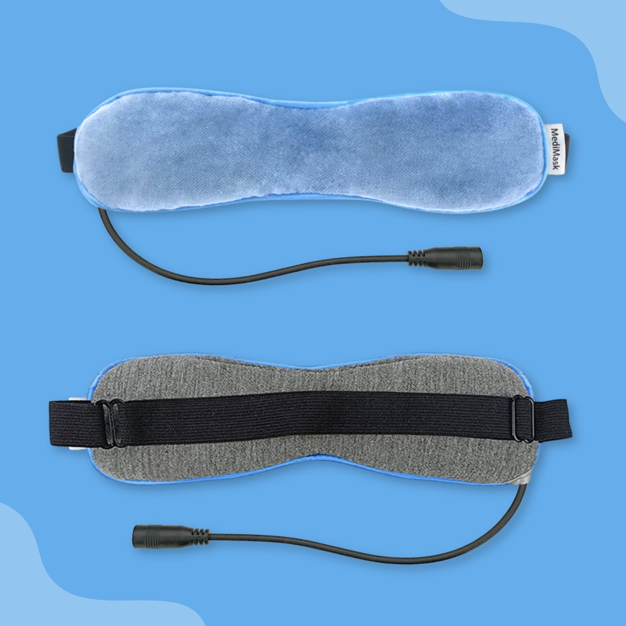 Beheizbare Augenmaske MediMask von vorne und hinten mit verstellbarem Kopfband