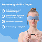 Frau trägt die beheizbare Augenmaske MediMask zur Entlastung der Augen